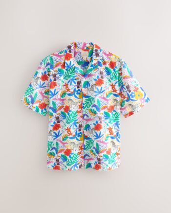 Little Bird by Jools Oliver White Adult Rainbow Safari 100% Cotton Shirt