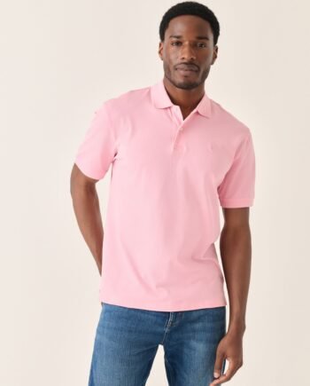 Bright Pink Regular Fit Short Sleeve Pique Polo Shirt