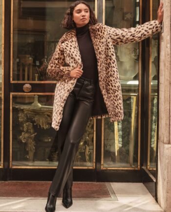 Friends Like These Animal Longline Faux Fur Coat